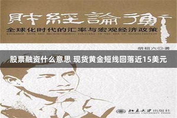 股票融资什么意思 现货黄金短线回落近15美元