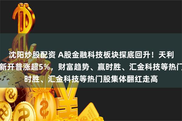 沈阳炒股配资 A股金融科技板块探底回升！天利科技涨近10%，新开普涨超5%，财富趋势、赢时胜、汇金科技等热门股集体翻红走高